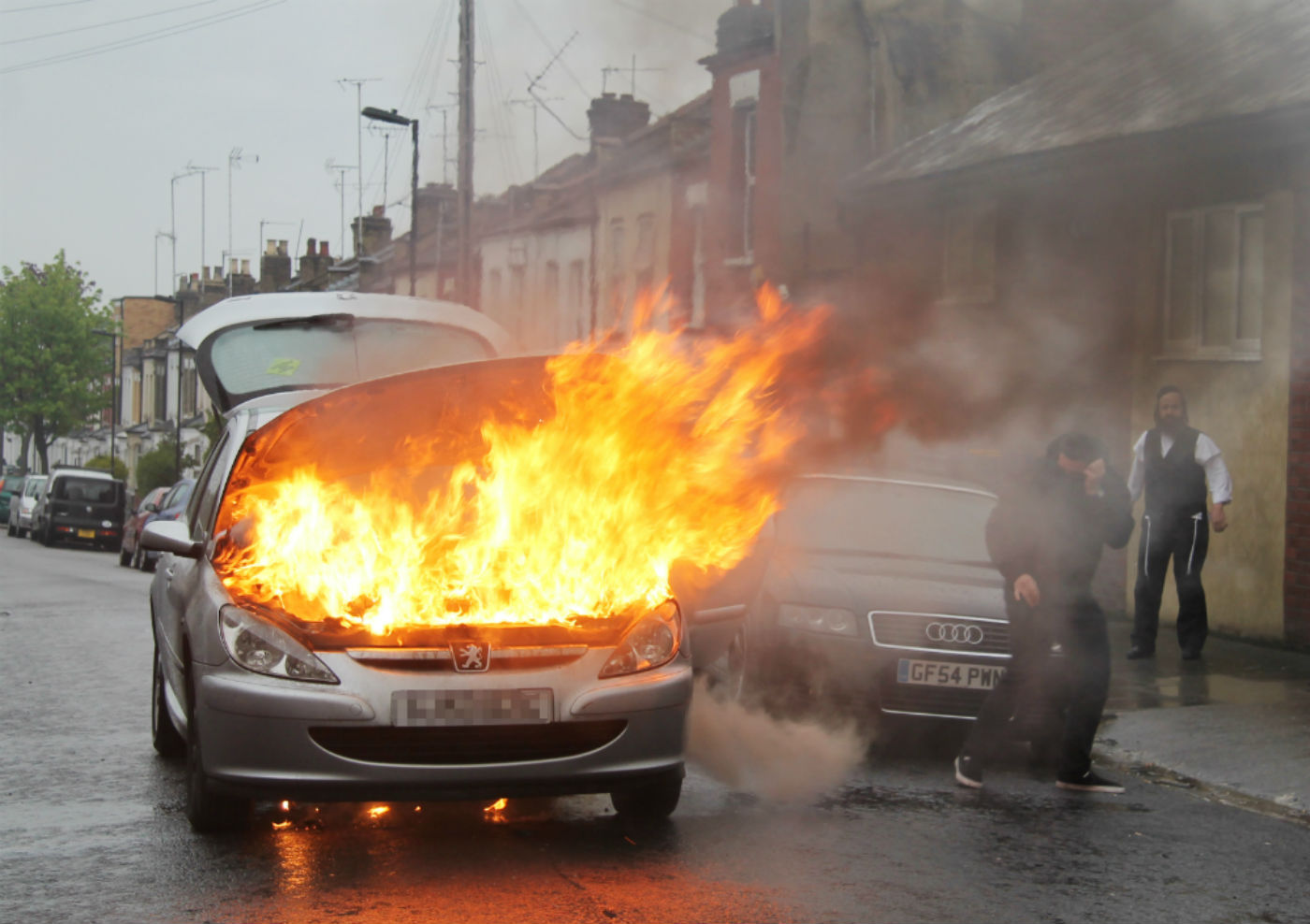 Burning Lamborghini