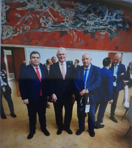 Со Бојан Маричиќ, Кристофер Хил амбасадор во Белград на САД и Бранко Азески, на почетокот на септември на Отворен Балкан
